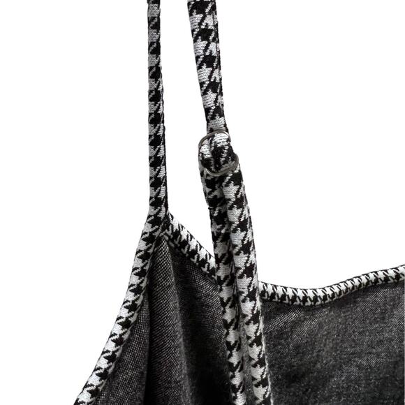 Versona Women's Black and White Houndstooth Jumpsuit Size M Smocked Back - Picture 9 of 10